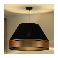 Duolla - luster na sajli COPPER SHINY 1xE27/15W/230V prečnik 60 cm crna/bakarna