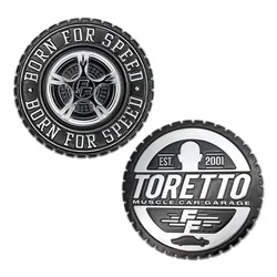 Fast & Furious kolekcionarski medaljon Born For Speed, 85 mm, hrom