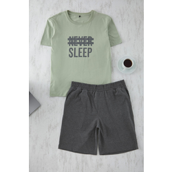 Trendyol Mint Regular Fit Knitted Shorts Pajama Set