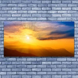 tulup.si Slika na platnu Mountain sun oblaki landscape 140x70 cm