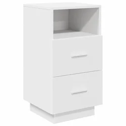 Vidaxl Nočna omarica z 2 predaloma bela 36x36x68 cm