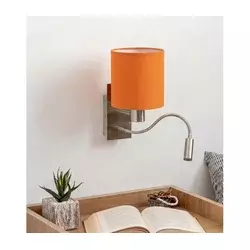 Brilagi - LED fleksibilna zidna svetiljka NUBILA 1xE27/25W/230V+LED/3W hrom/narandžasta
