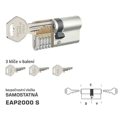 Varnostni cilinder MP DK - EAP2000 S (biserni nikelj)