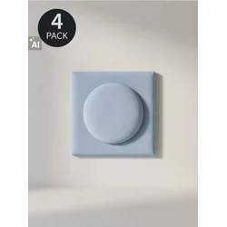 Sinsay - Tapacirani zidni paneli u obliku blokova 4 pack - bledoplavo