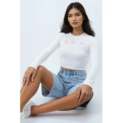 Trend Alacati Stili Ženska bluza dugih rukava Alc-X12694, Bela