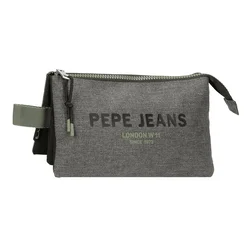 PEPE JEANS EDEMON prazna pernica sa 3 pregrade - siva