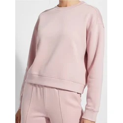 Sinsay - Basic crewneck duks sa dodatkom viskoze „soft touch“ - pastelno roze