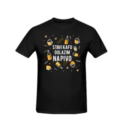 Unisex majica Stavi kafu dolazim na pivo cs3207w, Crna