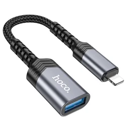 Hoco UA24 Lightning na USB A adapter crne boje