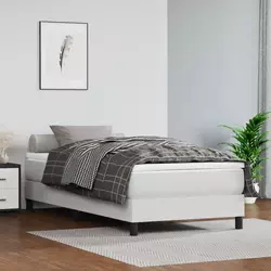 Madrac s džepičastim oprugama srednje tvrdoće bijeli 90x190x20 cm umjetne kože