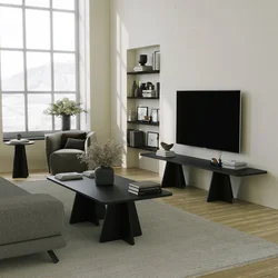 Hanah Home Mushroom TV polica, Crna