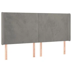 Uzglavlje s ušima svjetlosivo 163x16x118/128 cm baršunasto
