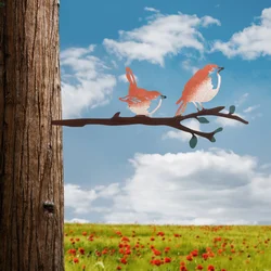 Aberto Design Dekorativna figura Bird on the branch 23, 22x55 cm, 1.5 mm, Bakarne boje