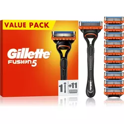 Gillette Muški aparat za brijanje Fusion 5, 11 dopuna, Crno-narandžasti