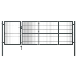 Vrtna vrata sa stupovima Čelik 350x100 cm Antracit