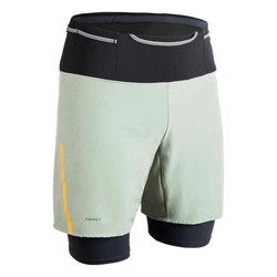 Kratke hlače za trail trčanje comfort s kratkim tajicama muške crne