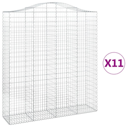Lučne gabionske košare 11kom 200x50x220/240cm pocinčano željezo