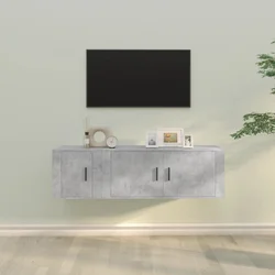 2-dijelni set TV ormarića siva betona konstruirano drvo