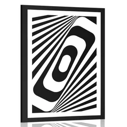 Plakat s paspartujem črnobela iluzija - 60x90 white