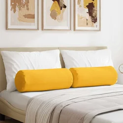 Valjkasti jastučići 2 pcs Svijetlo žuta O 25 x 70 cm