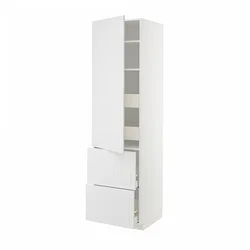 METOD / MAXIMERA Vis.el. s polic/4fiok/vrat/2front, bela/Stensund bela, 60x60x220 cm