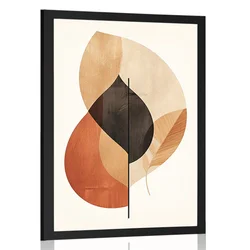 Plakat abstraktni listi No3 - 30x45 silver