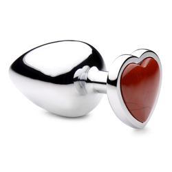 Booty Sparks Gemstones Red Jasper Heart Anal Plug Large