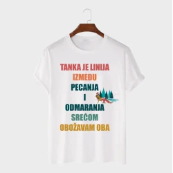 MAFIMI Majica Tanka je linija između Pecanja i Odmaranja, Bela