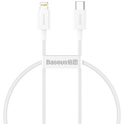 Baseus Superior Series Cable USB-C to Lightning, 20W, PD, 0,25m (white) (6953156205291)