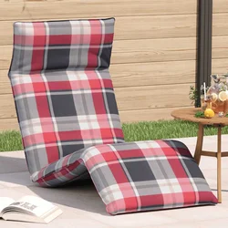 Sklopiva ležaljka za sunčanje s crvenim kariranim uzorkom 175x54x8,5 cm Oxford tkanina