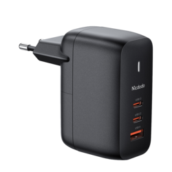 Mcdodo GaN 65W omrežni polnilec CH-0291 2x USB-C, USB-A (črn)