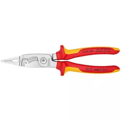 KNIPEX Klešta za električne instalacije VDE hromirana 200 mm 13 86 200 crvena