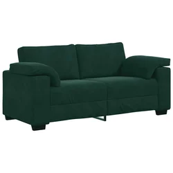 Vidaxl Dvosed temno zelen 180x77x82 cm žamet