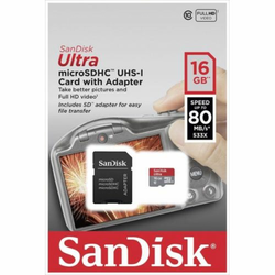 SANDISK spominska kartica Ultra Micro SDHC 32GB (80MB/s, Class 10, UHS-I) + adapter