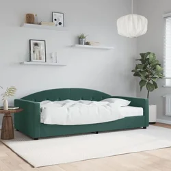 Dnevni krevet s madracem tamnozeleni 100 x 200 cm baršunasti