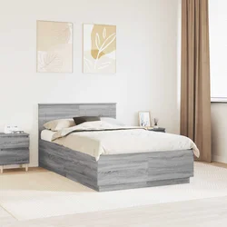 Krevetna konstrukcija S LED lampica Siva Sonoma 120 x 190 cm