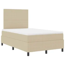 Vidaxl LED Box Spring Postelja Svetlo siva in bela. 120 x 190 cm