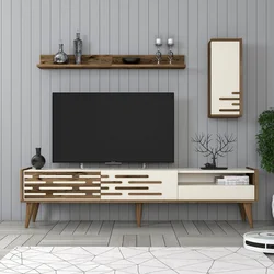 Hanah Home TV komoda sa policama Valensiya, 180 cm, Krem-orah