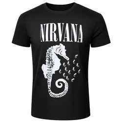 Metal majica moška Nirvana - Seahorse & Logo Mono - ROCK OFF - NIRVCBN89MB