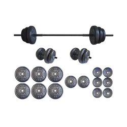 Set tegova Platinum sa šipkom, 75 kg, Crni