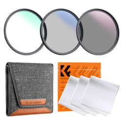 K&F 82mm 3pcs Professional Lens Filter Kit (MCUV/CPL/ND4) + Filter Pouch+3pcs*Cleaning Cloth