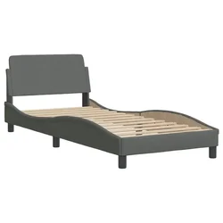 Vidaxl Posteljni okvir Dover temno siv 90x200 cm blago