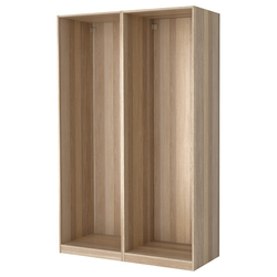 PAX 2 okvira garderobera, belo b. im. hrastovine, 150x58x236 cm