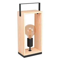 EGLO Stona lampa FAMBOROUGH E27 40 cm crna/drvo 43415