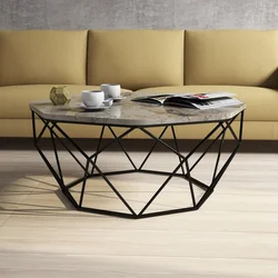 Hanah Home Diamond Klub sto, 90x38x90cm, Bež