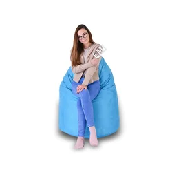 Sedežna vreča hruškovo semiša modra EMI