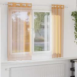 vidaXL Voile zavese z vponkami 2 kosa oranžna 140x175 cm