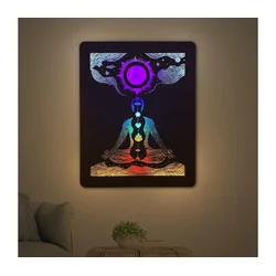 Li-Go 4421/A/4 - LED zidna dekoracija LED/10W/5V 30000 mAh 70x90 cm hrast/čakre