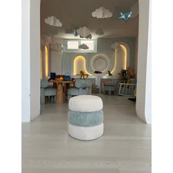 Atelier del Sofa Tabure 32x36cm, Plavo-Belo