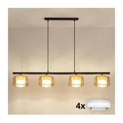 Brilagi - LED RGB prigušiva luster AURA LUX 4xGX53/14W/230V Wi-Fi Tuya crna/zlatna